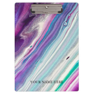 Moderne schwarze Marmor Designer personalisiert Klemmbrett