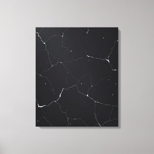 Moderne schwarze Marmor mit weißen Adern abstrakte Leinwanddruck