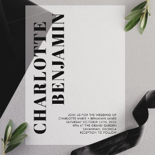 Moderne schwarze minimalistische Hochzeit 