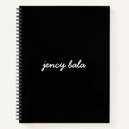 Moderne schwarze Monogramm-Name-Gestaltung Notizbuch