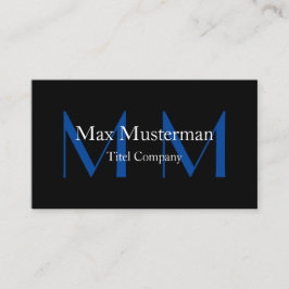 Moderne schwarze Monogramm Visitentenkarte Visitenkarte