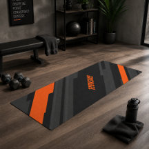 Moderne Schwarze Orange Geometrische Name Sportart
