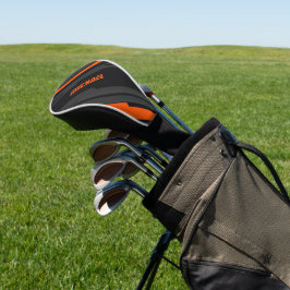 Moderne schwarze orangefarbene geometrische Bezeic Golf Headcover