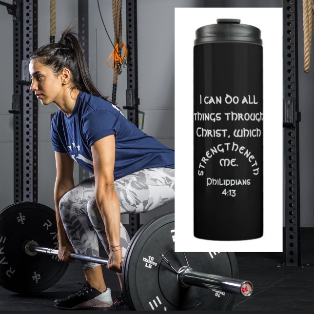 Moderne schwarze Philippinen 4:13 Bibelangebot Thermosbecher (Von Creator hochgeladen)