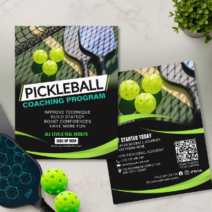 Moderne schwarze Pickleball-Lernclub-Akademie Flyer