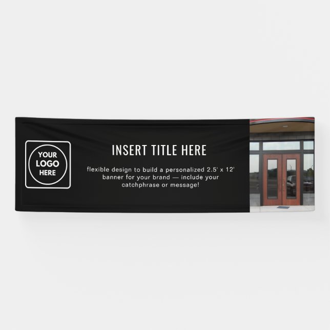 Moderne schwarze professionelle Geschäftslogoverka Banner (Horizontal)