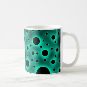 Moderne schwarze Punkte über Türkis Kaffeetasse