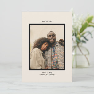 Moderne schwarze Rahmung Minimalistische Hochzeit Save The Date