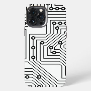 Moderne schwarze Retro-Computer-Schaltkreisplatine iPhone 13 Pro Max Hülle