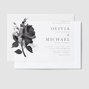 Moderne Schwarze Rose Minimalistische Hochzeit