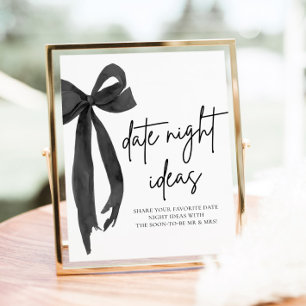 Moderne Schwarze Schleife Braut Abend Date Night I Poster