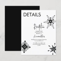 Moderne Schwarze Schneeflocken-Hochzeitsdetails