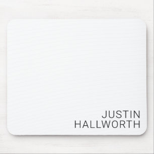 Moderne schwarze Schrift auf Weiß Mousepad