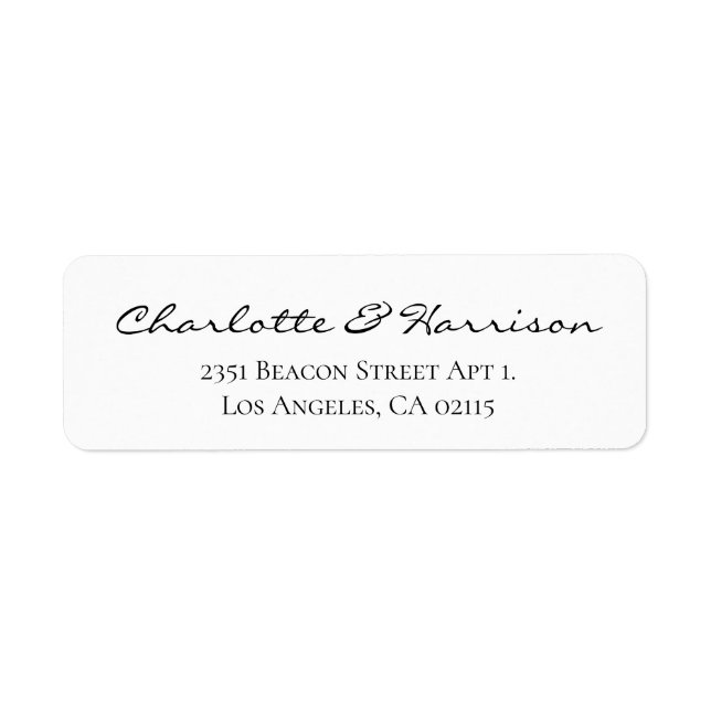 Moderne, schwarze Schrift elegante Hochzeitsadress (Vorne)
