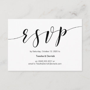 Moderne schwarze Schrift, Hochzeit-RSVP Begleitkarte