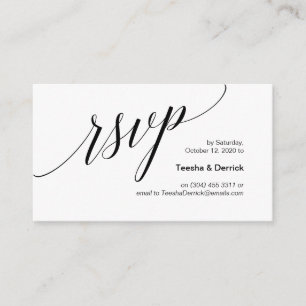 Moderne schwarze Schrift, Hochzeitsszenario RSVP Begleitkarte