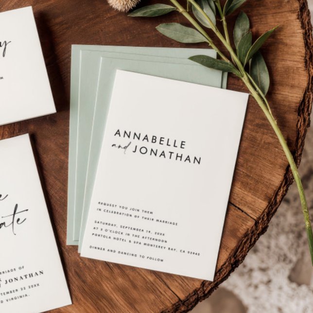 Moderne schwarze Schrift minimalistisch zeitgenöss Save The Date (Von Creator hochgeladen)