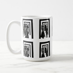 Moderne schwarze Silhouette Unity Design Kaffeetasse