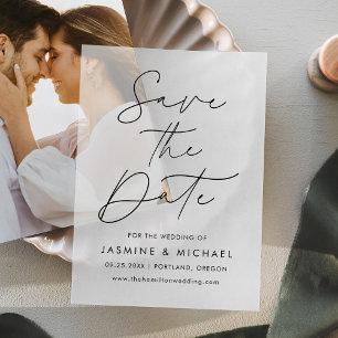 Moderne schwarze SkriptWedding Save the Date