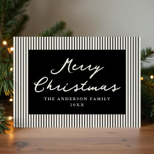 Moderne schwarze Streifen Frohe Weihnachten Non-Fo