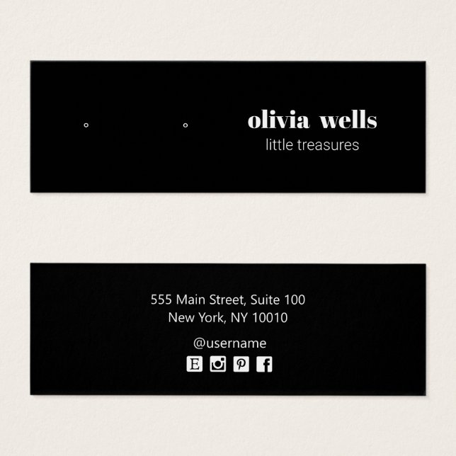 Moderne schwarze Stuhlvorratskarte (Vorne & Hinten)