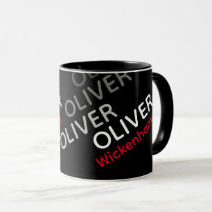 Moderne schwarze Tasse mit Namen