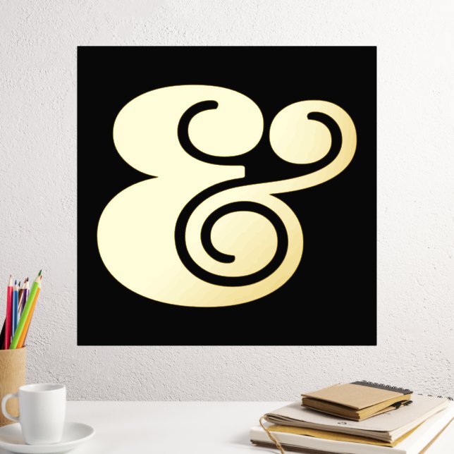 Moderne schwarze Typografie Big Ampersand Gold Foliendrucke (In Situ (Schreibtisch 2))