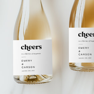 Moderne schwarze Typografie Cheers Wedding