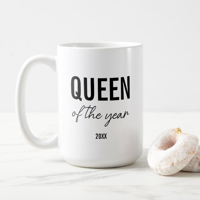 Moderne schwarze Typografie einfache personalisier Kaffeetasse (Mit Donut)