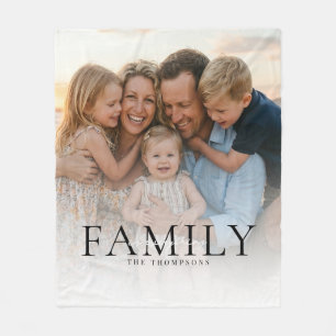 Moderne schwarze Typografie Elegante Familie Fleecedecke