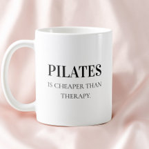 Moderne schwarze Typografie Lustige Pilates-Spruch