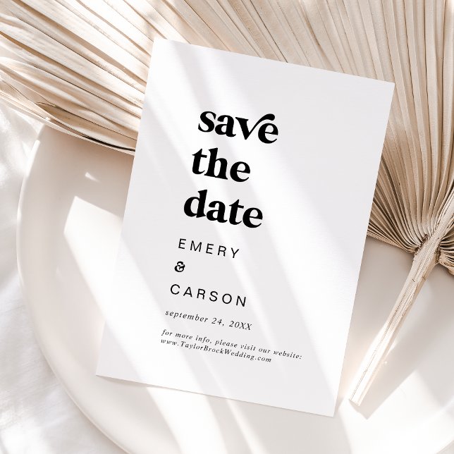 Moderne schwarze Typografie Save the Date (Von Creator hochgeladen)