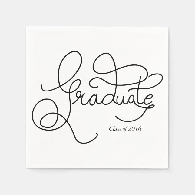 Moderne schwarze Typografie Serviette (Vorderseite)