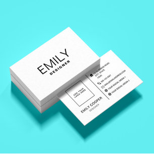 Moderne schwarze Typografie   Weiss/Schwarz Visitenkarte