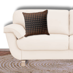 Moderne schwarze und braune Halftone-Punkte Kissen