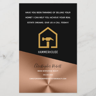 Moderne schwarze und bronzene Baukonstruktion  Flyer