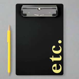 Moderne schwarze und gelbe fette Typografie Profes Mini Klemmbrett