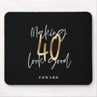 Moderne schwarze und goldene Typografie 40. Geburt