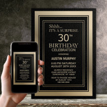 Moderne schwarze und goldene Überraschung 30. Gebu