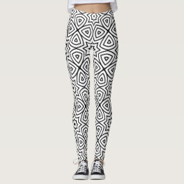 moderne schwarze und weiße geometrische Muster Leggings