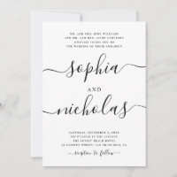 Moderne schwarze und weiße Kalligrafie-Hochzeit -