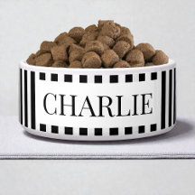 Moderne schwarze und weiße Streifen Minimal Hund H
