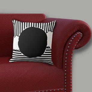 Moderne schwarze und weiße Streifen schwarzer Punk Kissen
