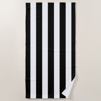 Moderne schwarze und weiße Streifen Strandtuch