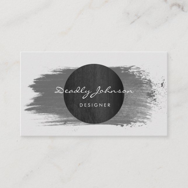 Moderne Schwarze Wasserfarbe Abstrakt Elegant Cool Visitenkarte (Vorderseite)