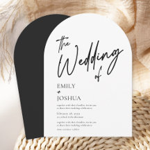Moderne schwarze weiße einfache Hochzeit
