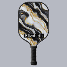 Moderne Schwarze Weiße Goldene Marmor Personalisie