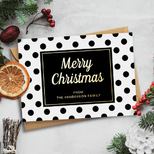 Moderne schwarze weiße Schreibschrift Weihnachten Folien Feiertagskarte