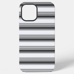 Moderne schwarze weiße Streifen iPhone 12 Pro Max Hülle