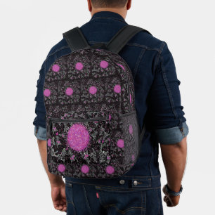 Moderne schwarze weiße und rosa Disco-Zebra Bedruckter Rucksack